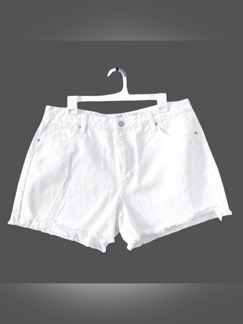 White Distressed Denim Shorts | Size 14 | Like New